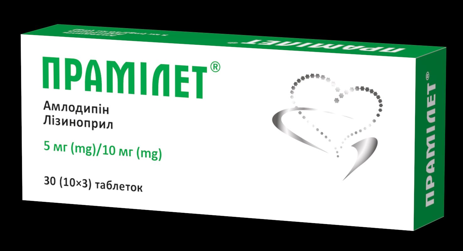 ПРАМІЛЕТ®, таблетки, по 5 мг/10 мг, №30 (10x3) у блістерах